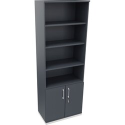 Neutralware 820116782 Kombischrank 2OH Tür 4OH Regal 800x442x2221 ws/Lavagrau