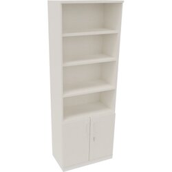 Neutralware 820116701 Kombischrank 2OH Tür 4OH Regal 800x442x2221 ws/Weiß