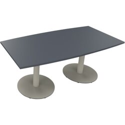Neutralware 810017482 Konferenztisch Tonn Tellerfuß Rund 180x80/90x72 si/gr