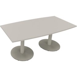 Neutralware 810017481 Konferenztisch Tonn Tellerfuß Rund 180x80/90x72 si/lgr