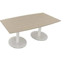 Neutralware 810017571 Konferenztisch Tonn Tellerfuß Rund 180x80/90x72 ws/Eiche
