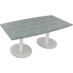 Neutralware 810017583 Konferenztisch Tonn Tellerfuß Rund 180x80/90x72 ws/Beton