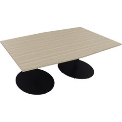 Neutralware 810017671 Konferenztisch Tonn Tellerfuß Rund 200x100/110x72 an/Eiche