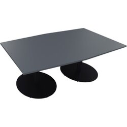 Neutralware 810017682 Konferenztisch Tonn Tellerfuß Rund 200x100/110x72 an/gr