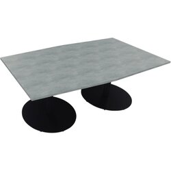 Neutralware 810017683 Konferenztisch Tonn Tellerfuß Rund 200x100/110x72 an/Beton