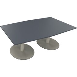 Neutralware 810017782 Konferenztisch Tonn Tellerfuß Rund 200x100/110x72 si/gr