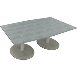 Neutralware 810017783 Konferenztisch Tonn Tellerfuß Rund 200x100/110x72 si/Beton