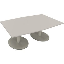 Neutralware 810017781 Konferenztisch Tonn Tellerfuß Rund 200x100/110x72 si/lgr
