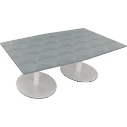 Neutralware 810017883 Konferenztisch Tonn Tellerfuß Rund 200x100/110x72 ws/Beton