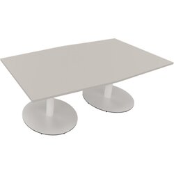 Neutralware 810017881 Konferenztisch Tonn Tellerfuß Rund 200x100/110x72 ws/lgr