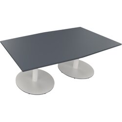 Neutralware 810017882 Konferenztisch Tonn Tellerfuß Rund 200x100/110x72 ws/gr