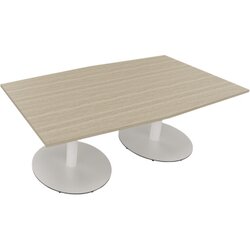 Neutralware 810017871 Konferenztisch Tonn Tellerfuß Rund 200x100/110x72 ws/Eiche