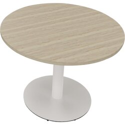 Neutralware 810019371 Konferenztisch Tellerfuß Rund 100x72 ws/Eiche