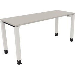 Neutralware 810032181 Schreibtisch 1600x600x680-820 4Fuß Quadrat ws/Lichtgrau