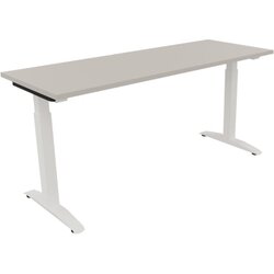 Neutralware 810024981 Schreibtisch 1600x600x650-850 Kufe Quadrat ws/Lichtgrau