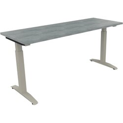 Neutralware 810024883 Schreibtisch 1600x600x650-850 Kufe Quadrat si/Beton hell