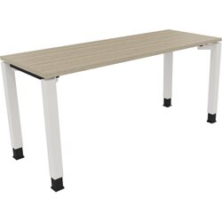 Neutralware 810032171 Schreibtisch 1600x600x680-820 4Fuß Quadrat ws/Eiche Natur