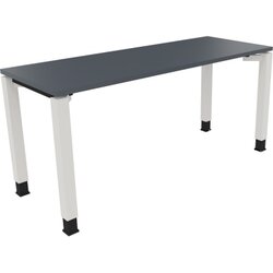 Neutralware 810032182 Schreibtisch 1600x600x680-820 4Fuß Quadrat ws/Lavagrau