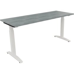 Neutralware 810024983 Schreibtisch 1600x600x650-850 Kufe Quadrat ws/Beton hell