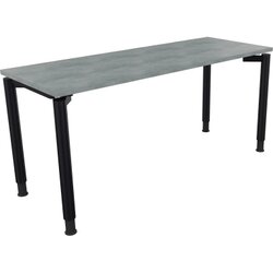 Neutralware 810039183 Schreibtisch 1600x600x680-820 4Fuß Rund an/Beton hell