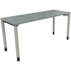 Neutralware 810039283 Schreibtisch 1600x600x680-820 4Fuß Rund si/Beton hell