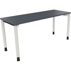 Neutralware 810039382 Schreibtisch 1600x600x680-820 4Fuß Rund ws/Lavagrau