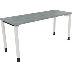 Neutralware 810039383 Schreibtisch 1600x600x680-820 4Fuß Rund ws/Beton hell