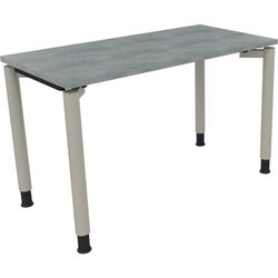 Neutralware 810036283 Schreibtisch 1200x600x680-820 4Fuß Rund si/Beton hell