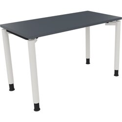 Neutralware 810036382 Schreibtisch 1200x600x680-820 4Fuß Rund ws/Lavagrau