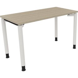 Neutralware 810036371 Schreibtisch 1200x600x680-820 4Fuß Rund ws/Eiche Natur