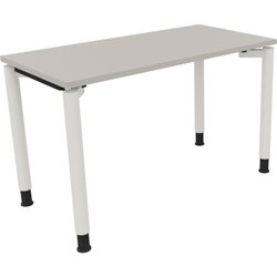 Neutralware 810036381 Schreibtisch 1200x600x680-820 4Fuß Rund ws/Lichtgrau