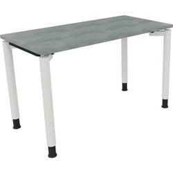 Neutralware 810036383 Schreibtisch 1200x600x680-820 4Fuß Rund ws/Beton hell
