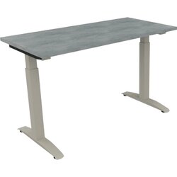 Neutralware 810021883 Schreibtisch 1200x600x650-850 Kufe Quadrat si/Beton hell