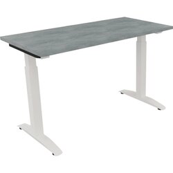 Neutralware 810021983 Schreibtisch 1200x600x650-850 Kufe Quadrat ws/Beton hell