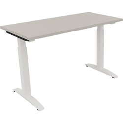 Neutralware 810021981 Schreibtisch 1200x600x650-850 Kufe Quadrat ws/Lichtgrau