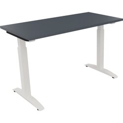 Neutralware 810021982 Schreibtisch 1200x600x650-850 Kufe Quadrat ws/Lavagrau