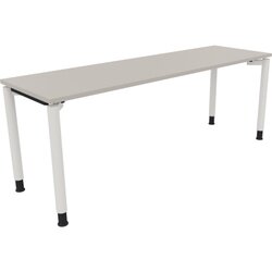 Neutralware 810042381 Schreibtisch 2000x600x680-820 4Fuß Rund ws/Lichtgrau