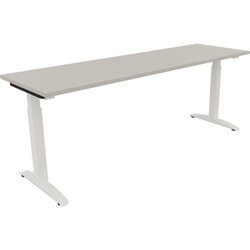 Neutralware 810027681 Schreibtisch 2000x600x650-850 Kufe Quadrat ws/Lichtgrau