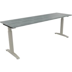 Neutralware 810027583 Schreibtisch 2000x600x650-850 Kufe Quadrat si/Beton hell