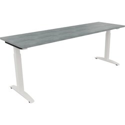 Neutralware 810027683 Schreibtisch 2000x600x650-850 Kufe Quadrat ws/Beton hell