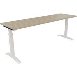 Neutralware 810027671 Schreibtisch 2000x600x650-850 Kufe Quadrat ws/Eiche Natur