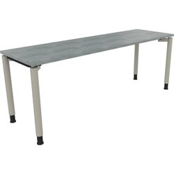 Neutralware 810042283 Schreibtisch 2000x600x680-820 4Fuß Rund si/Beton hell