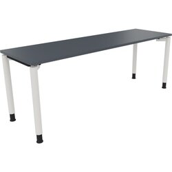 Neutralware 810042382 Schreibtisch 2000x600x680-820 4Fuß Rund ws/Lavagrau