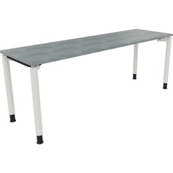 Neutralware 810042383 Schreibtisch 2000x600x680-820 4Fuß Rund ws/Beton hell