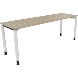 Neutralware 810042371 Schreibtisch 2000x600x680-820 4Fuß Rund ws/Eiche Natur