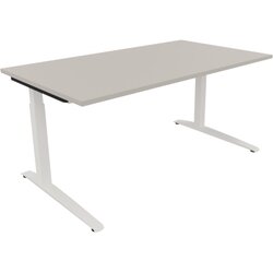 Neutralware 810025581 Schreibtisch 1600x900x650-850 Kufe Quadrat ws/Lichtgrau