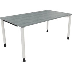 Neutralware 810040283 Schreibtisch 1600x900x680-820 4Fuß Rund ws/Beton hell