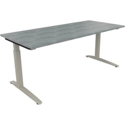 Neutralware 810026683 Schreibtisch 1800x800x650-850 Kufe Quadrat si/Beton hell