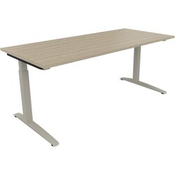 Neutralware 810026671 Schreibtisch 1800x800x650-850 Kufe Quadrat si/Eiche Natur