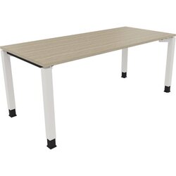 Neutralware 810033971 Schreibtisch 1800x800x680-820 4Fuß Quadrat ws/Eiche Natur